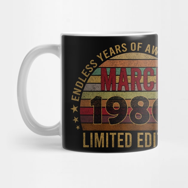 42 Year Old 42nd Birthday Design for March 1980 born Limited Edition Legend BDay Gift by mahmuq